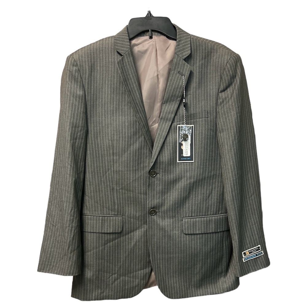 NWT Gianni Uomo Men’s Modern Fit Pin-striped Blazer Jacket Size 38S